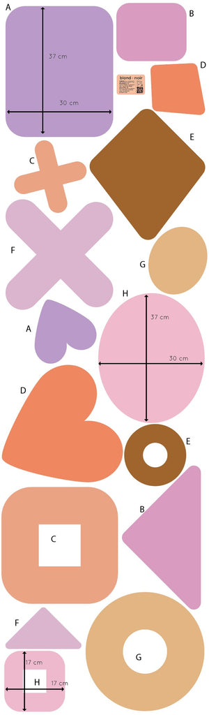 Über Retro Shapes | Wall Decals Wall Decals Blond + Noir 