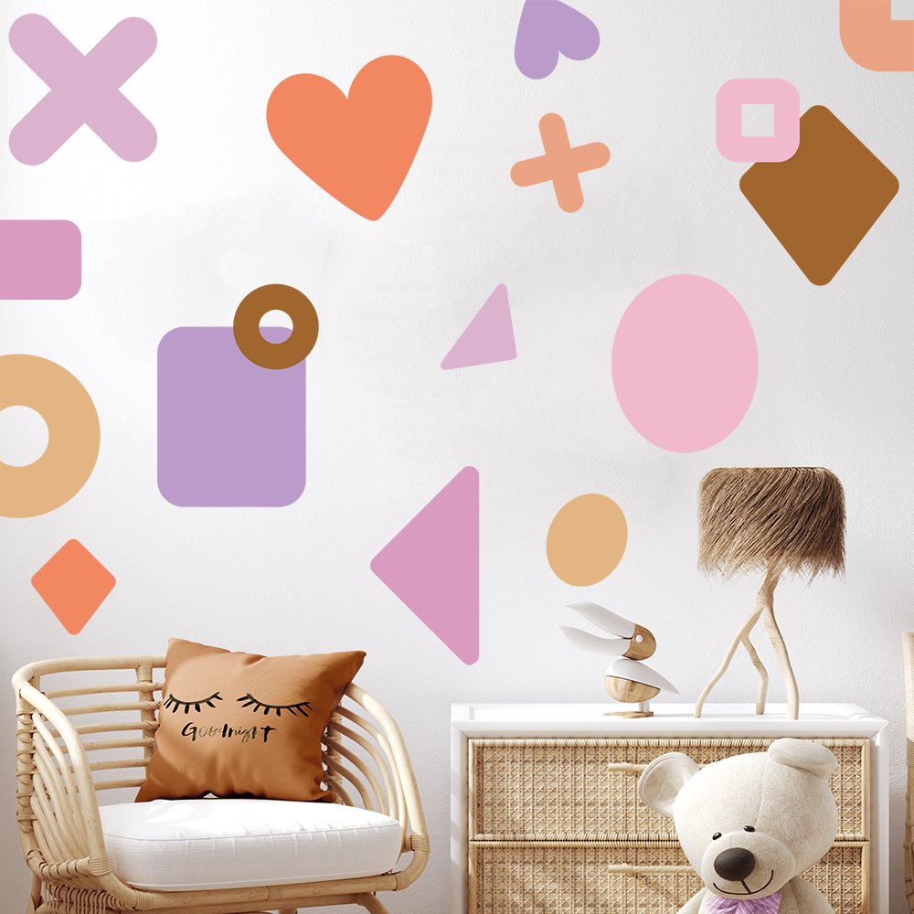Über Retro Shapes Wall Decals Blond + Noir
