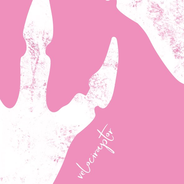 Velociraptor Footprint Artwork | Dinosaur Art Print Art Prints Blond + Noir 