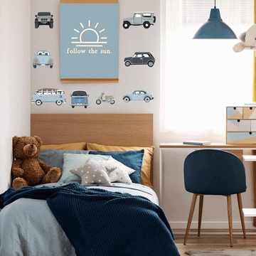 Vintage Cars | Removable Fabric Wall Decals Wall Decals My Hidden Forest 