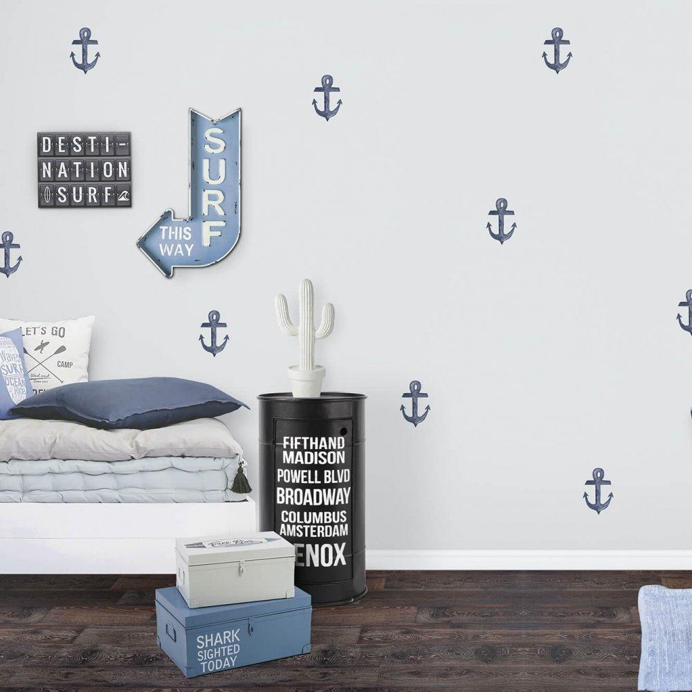 Watercolour Anchors | Removable Fabric Wall Decals Wall Decals Blond + Noir 