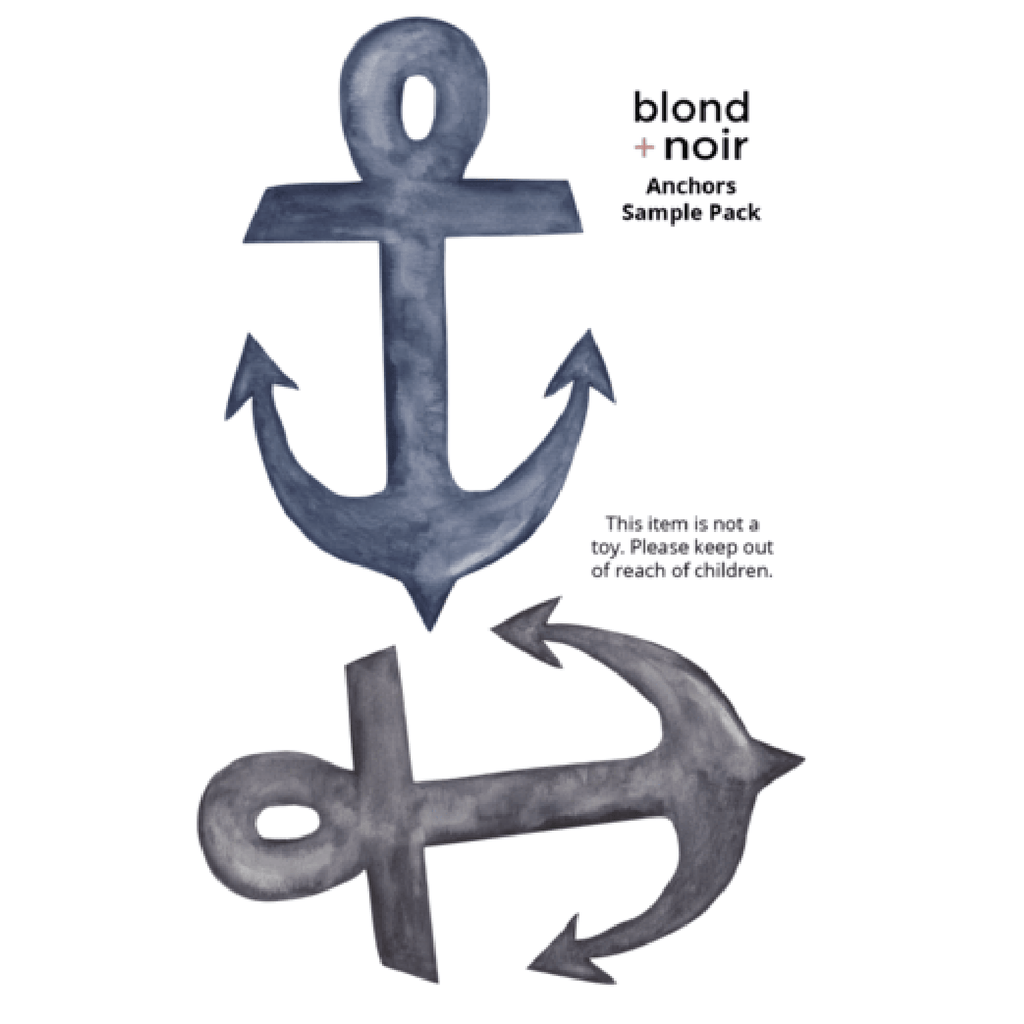 Watercolour Anchors | Removable Fabric Wall Decals Wall Decals Blond + Noir 