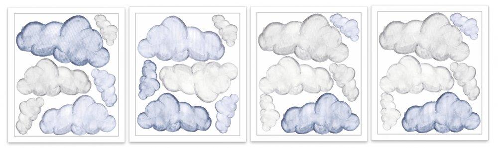 Watercolour Clouds | Removable Fabric Wall Decals Wall Decals Blond + Noir 