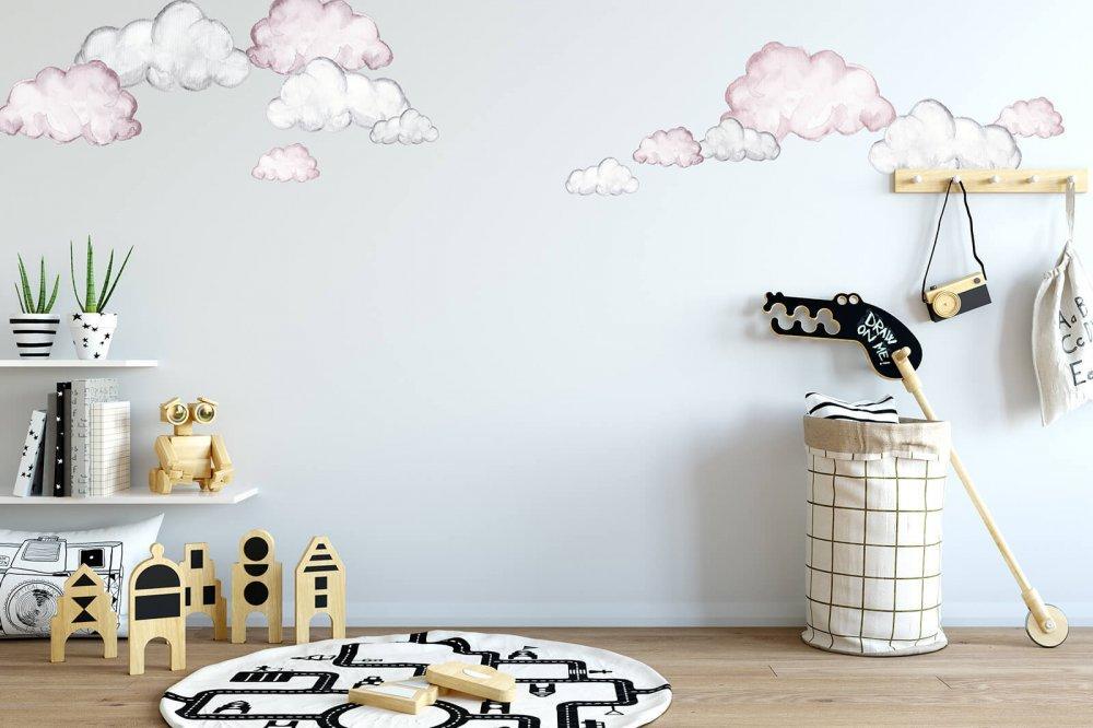 Watercolour Clouds | Removable Fabric Wall Decals Wall Decals Blond + Noir 