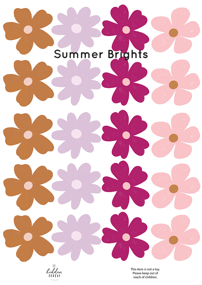 Wildflowers | Removable Fabric Wall Decals Rainbows My Hidden Forest 