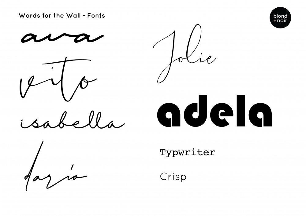 Words for the Wall: Custom Name or Quote | Removable Fabric Wall Decals Wall Decals Blond + Noir 